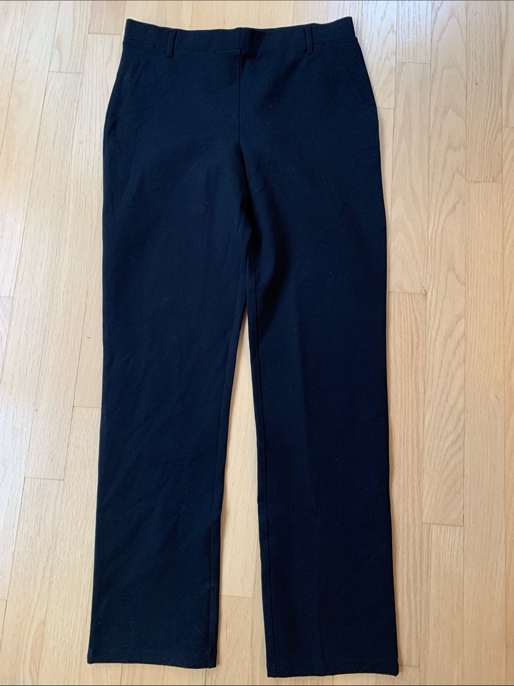 Quince Ultra Stretch Ponte Straight Leg Pull On Pant Black Medium Petite